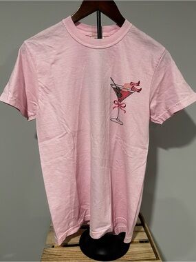 NWOT Pink Graphic Galentine Girl Club Ladies Celebrating Ladies Cocktail Tee